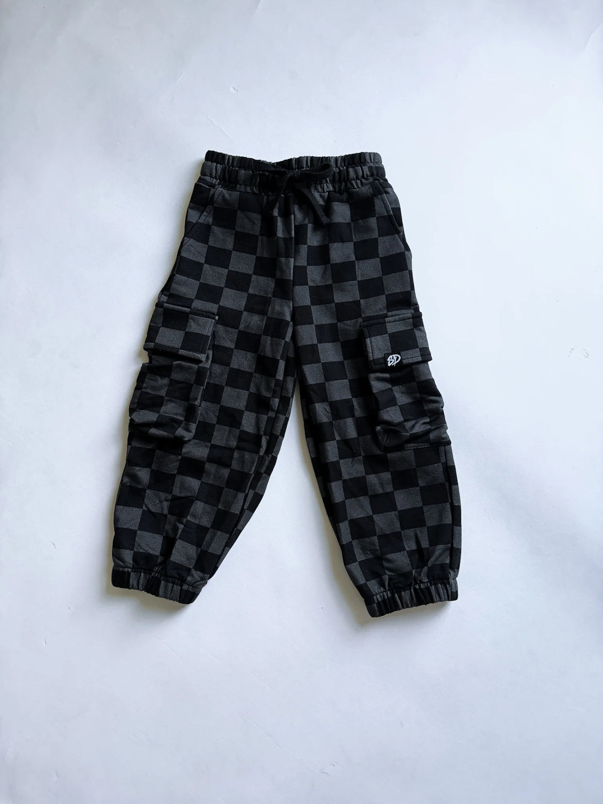 BLACK & GRAY CHECKERED • CARGO SWEATPANTS