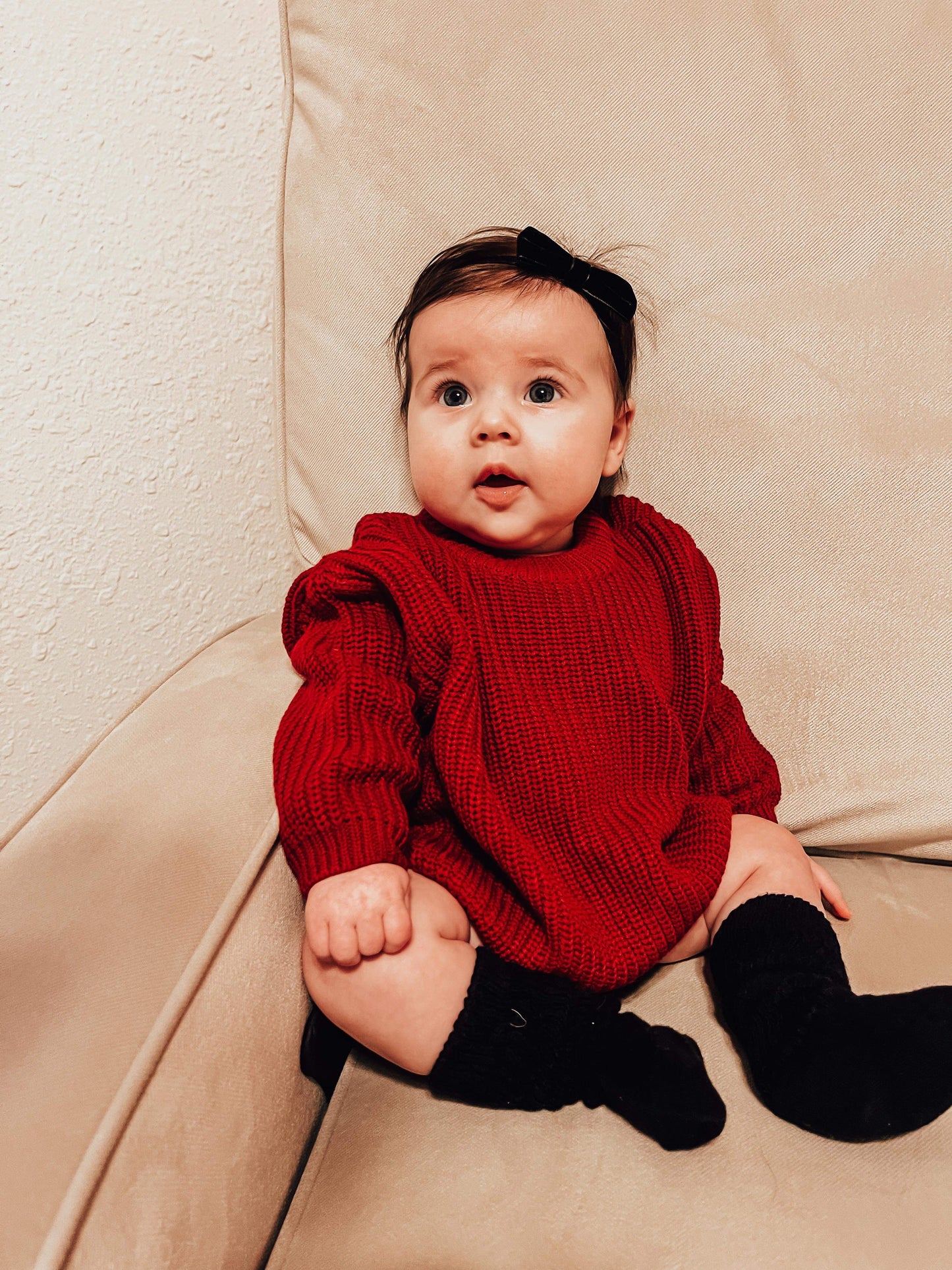 Chunky Knit Sweater | Red