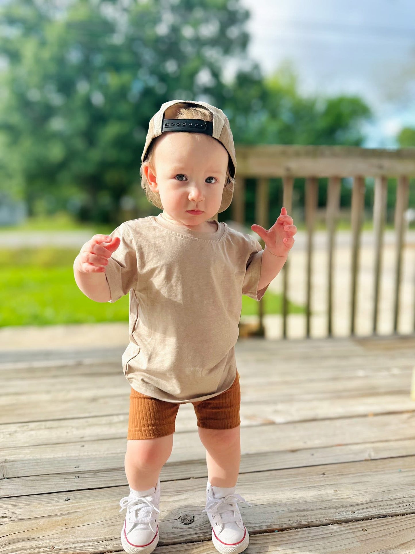 Ribbed Biker Shorts | Rust
