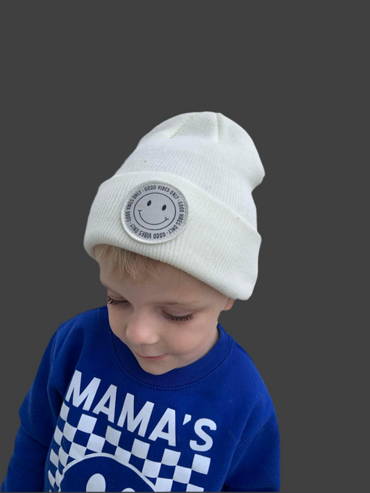 Good Vibes Beanie | White