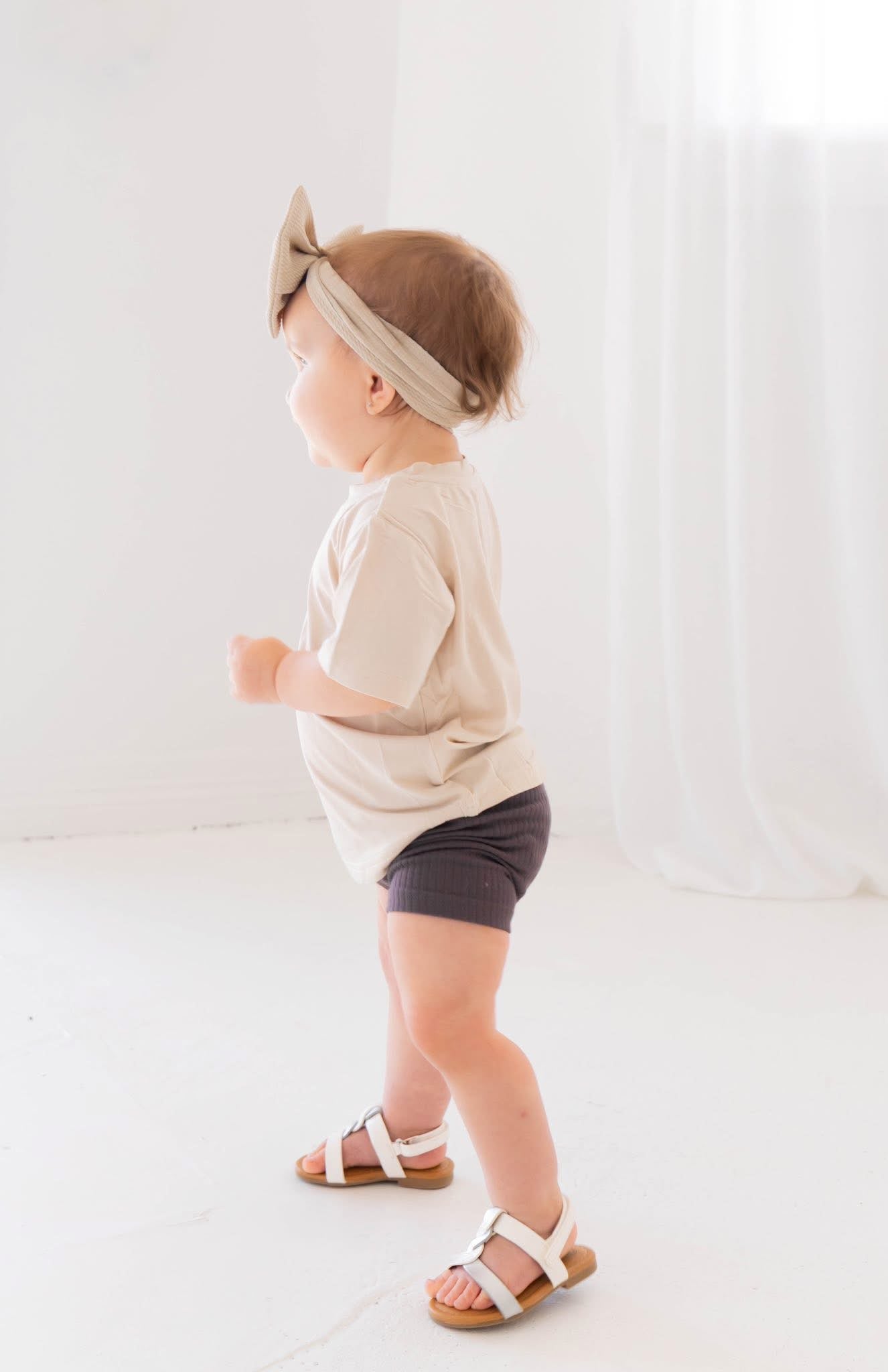 Ribbed Biker Shorts | Charcoal Grey