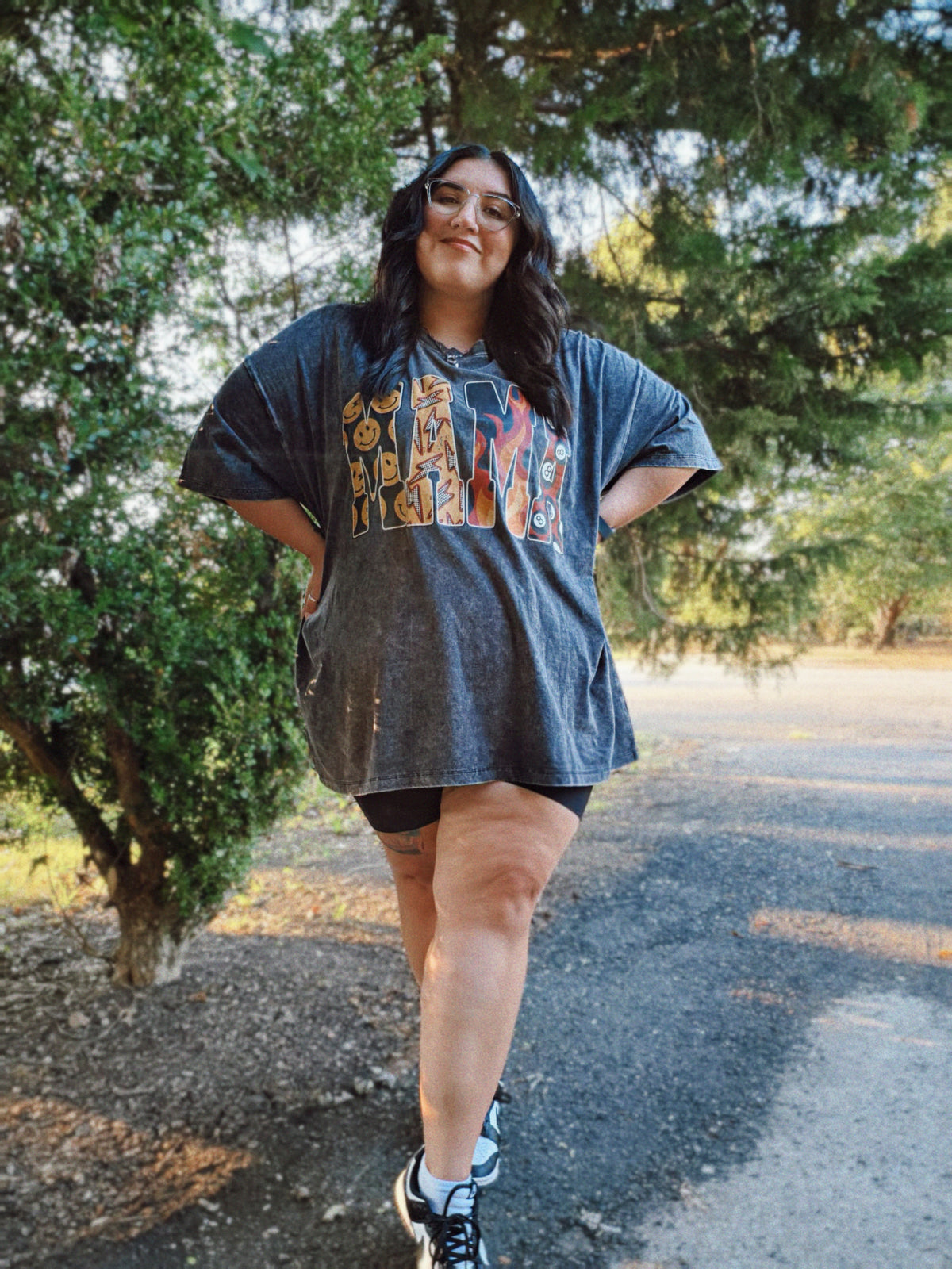Oversized Acid Wash Tee | Edgy Mama