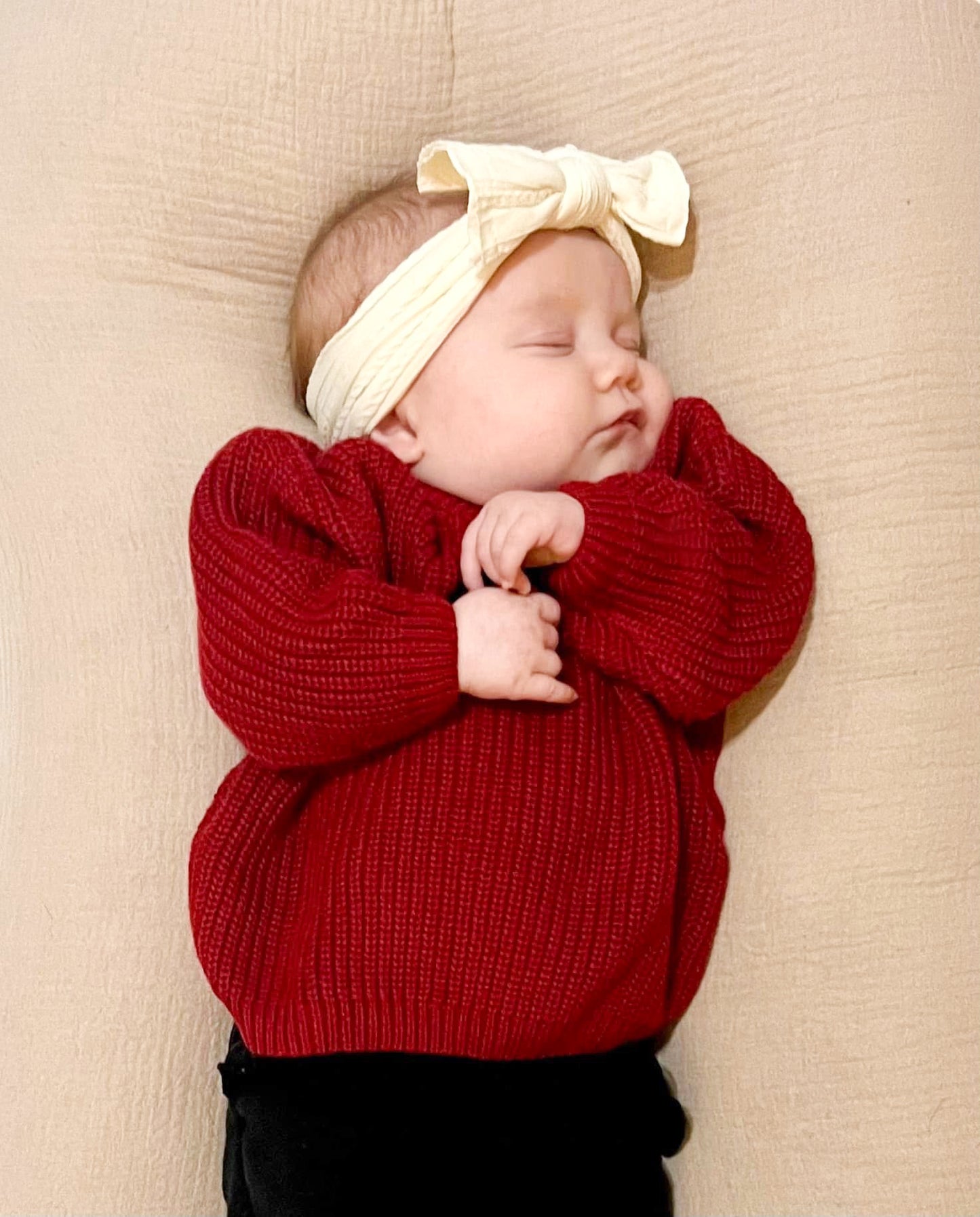 Chunky Knit Sweater | Red