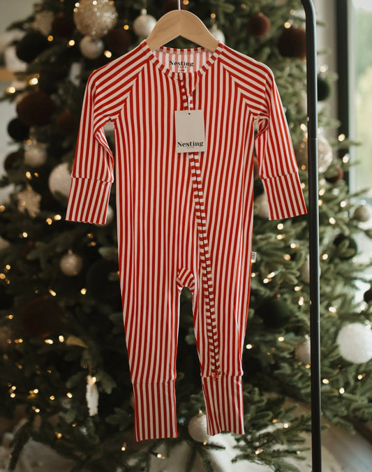 Candy Cane Dreams Ribbed Zippy