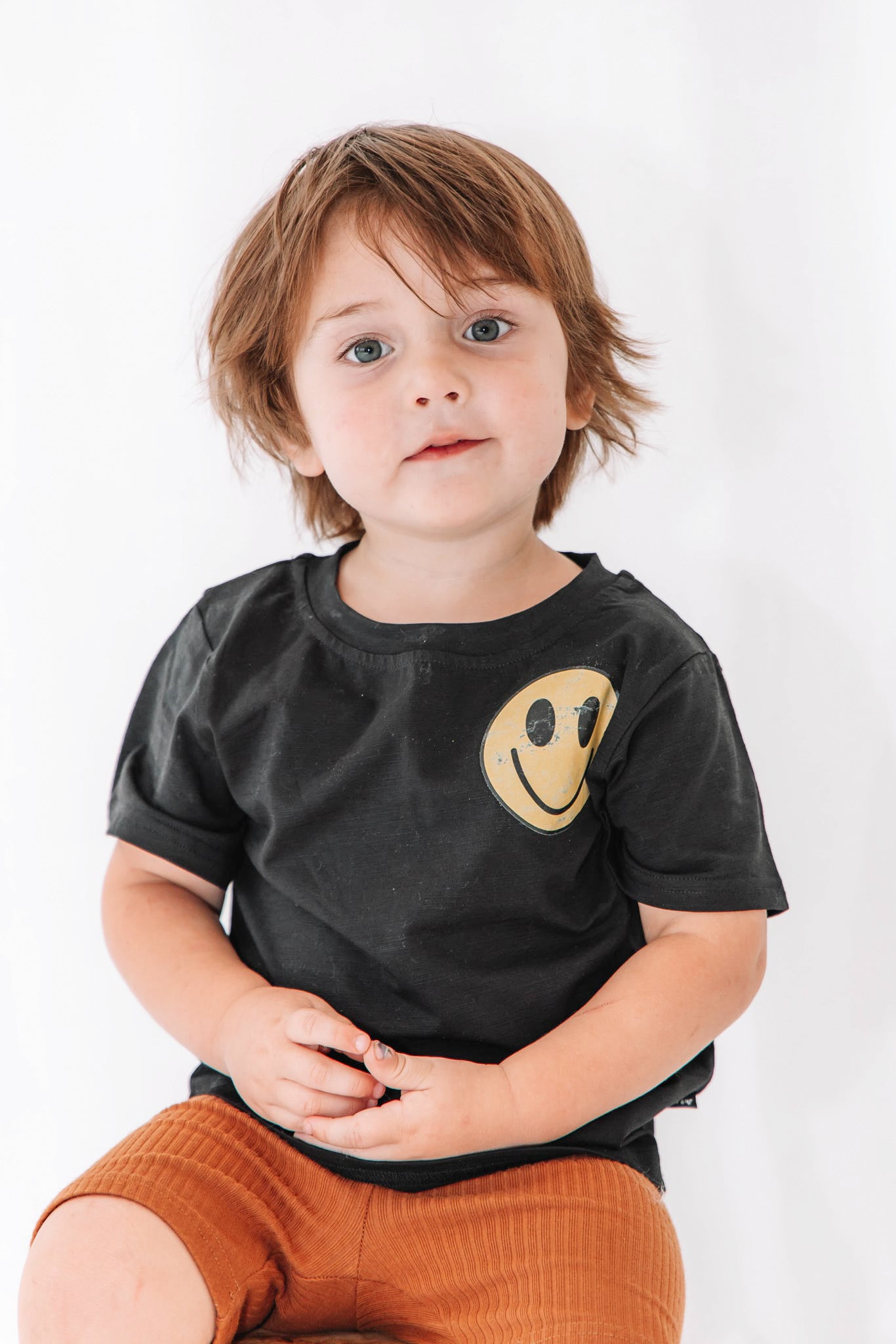 Black Everyday Tee | Grunge Smiley