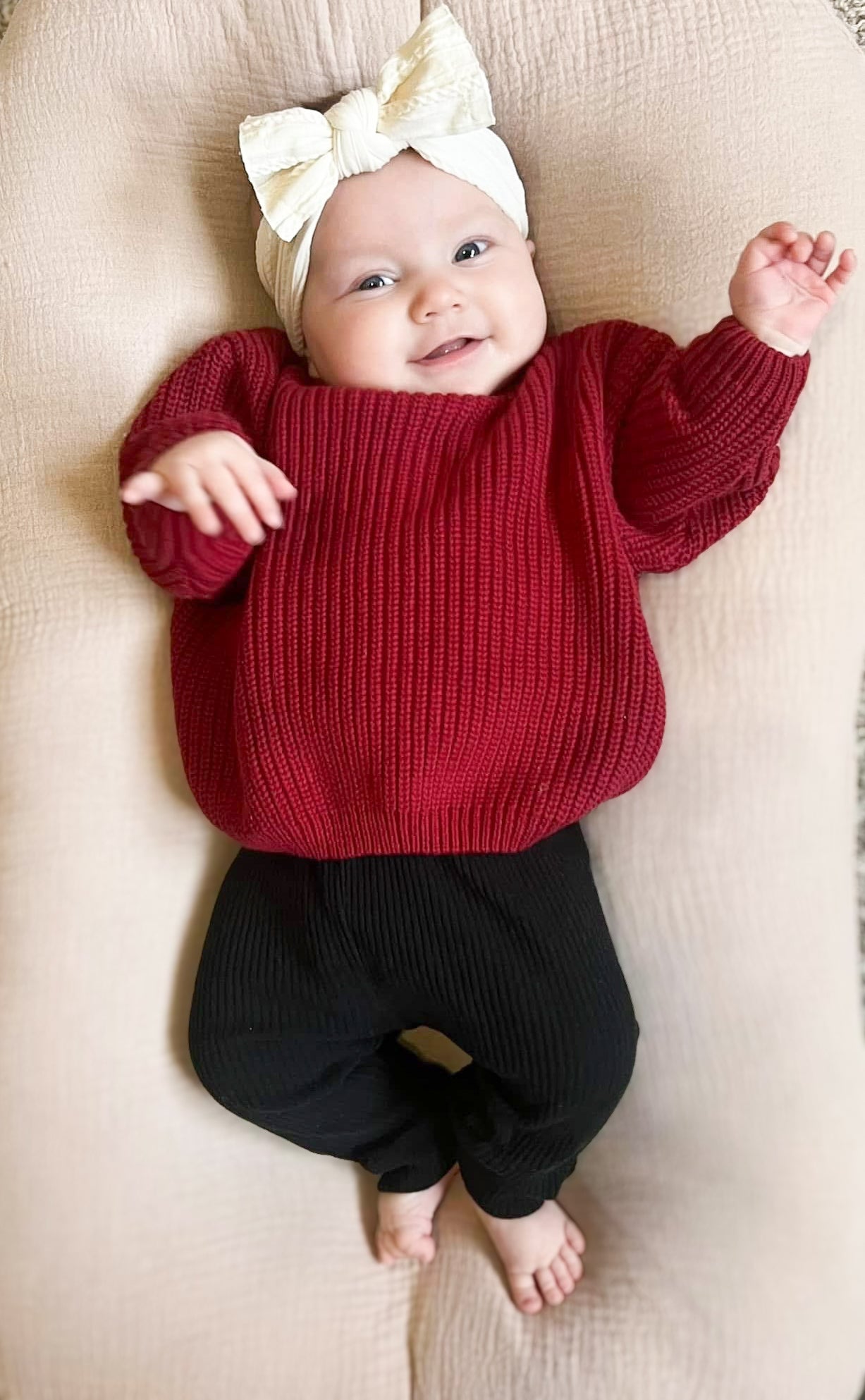 Chunky Knit Sweater | Red