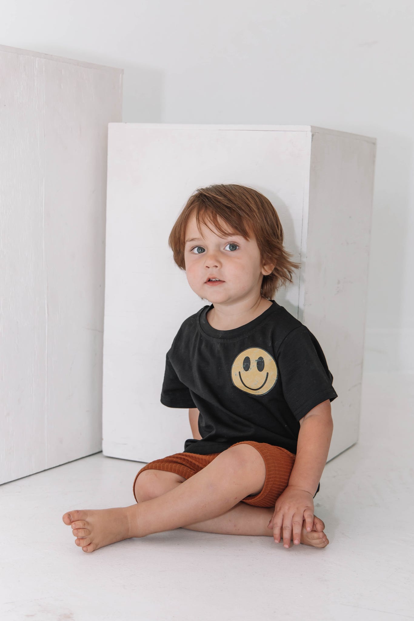 Black Everyday Tee | Grunge Smiley