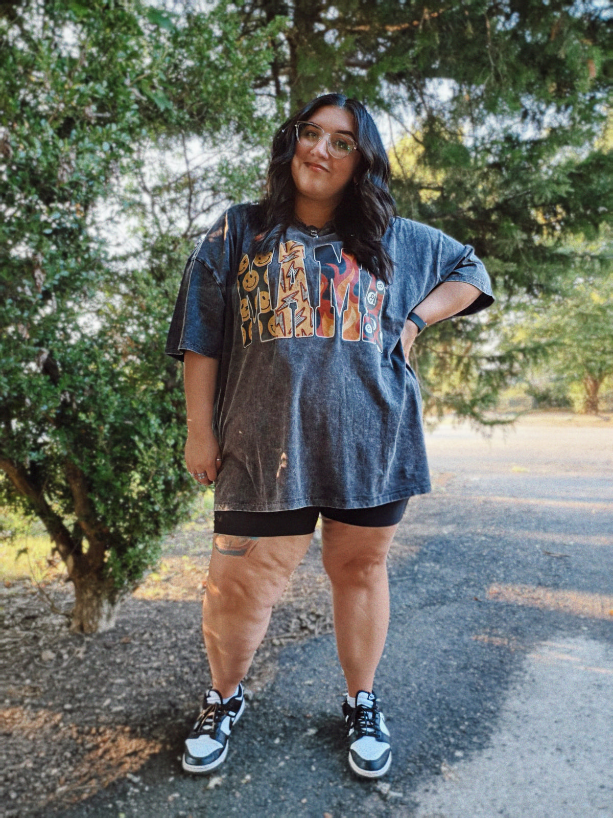 Oversized Acid Wash Tee | Edgy Mama