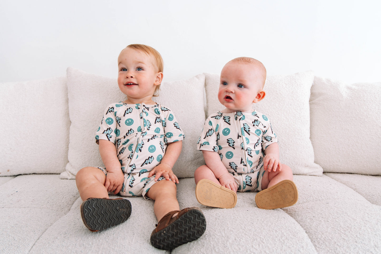 Bamboo Shortie | Teal Electric Smiles