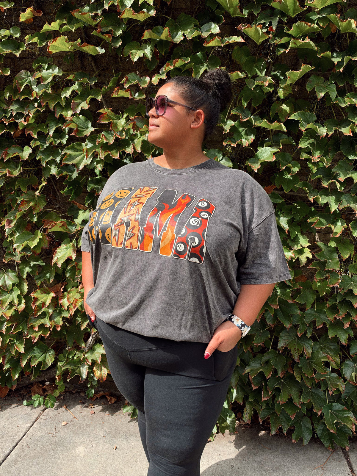 Oversized Acid Wash Tee | Edgy Mama