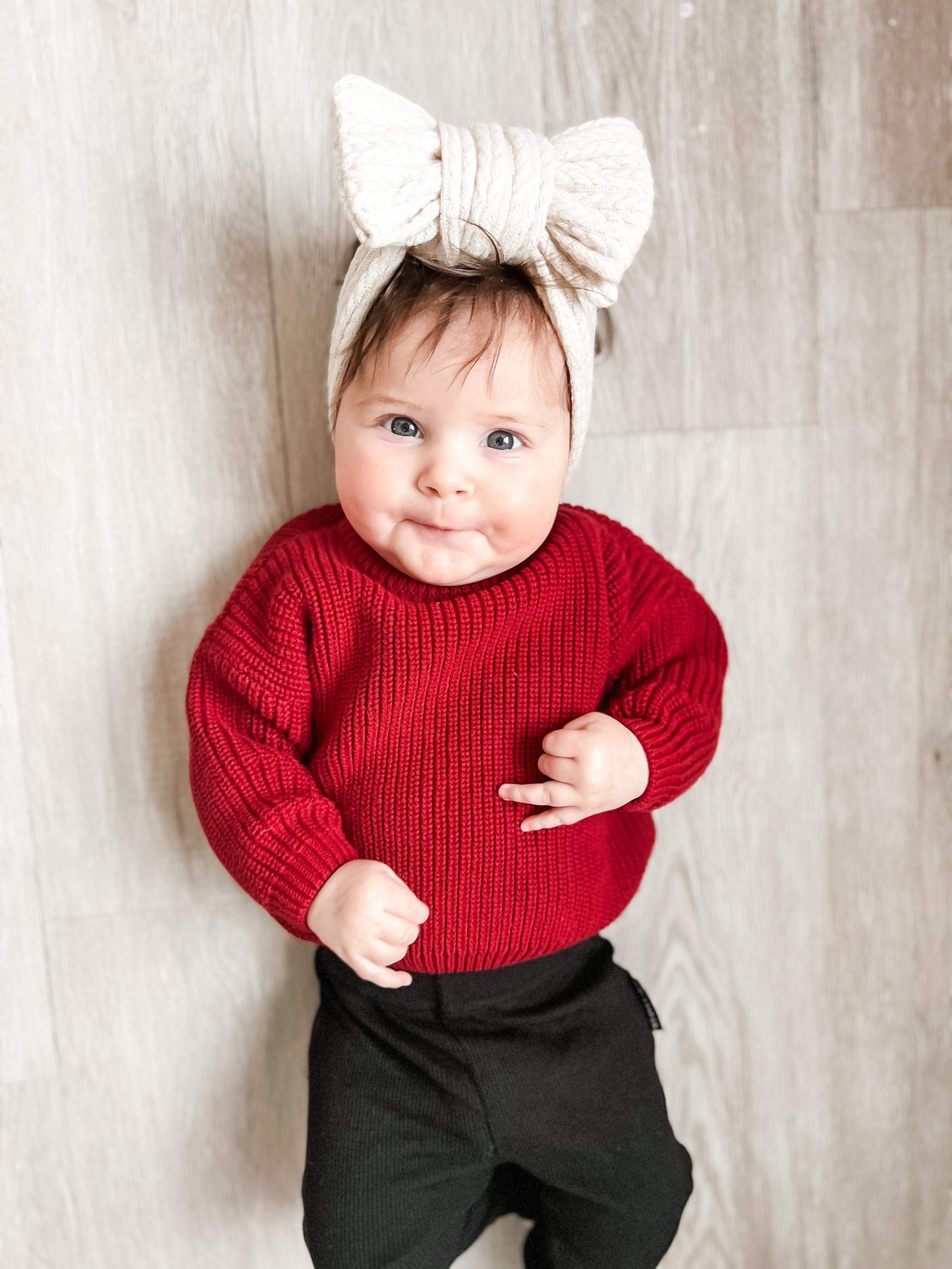 Chunky Knit Sweater | Red