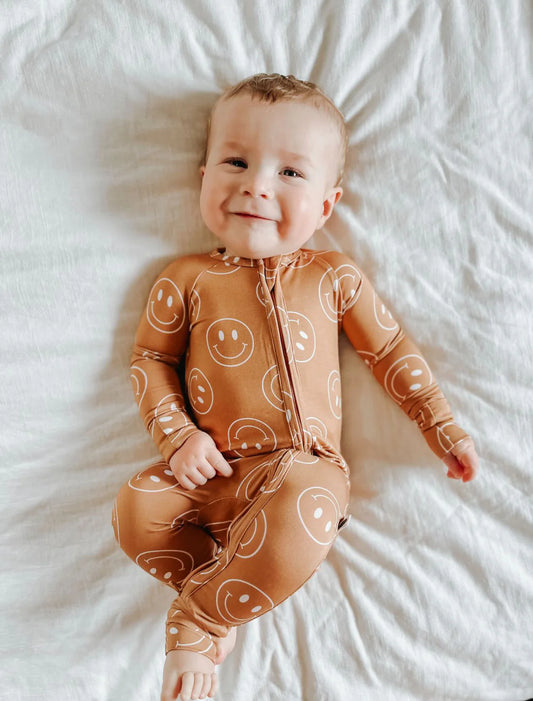 Smiley | Bamboo zip romper and two piece set
